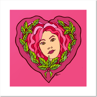 Hot Pink Valentine Berry Girl Posters and Art